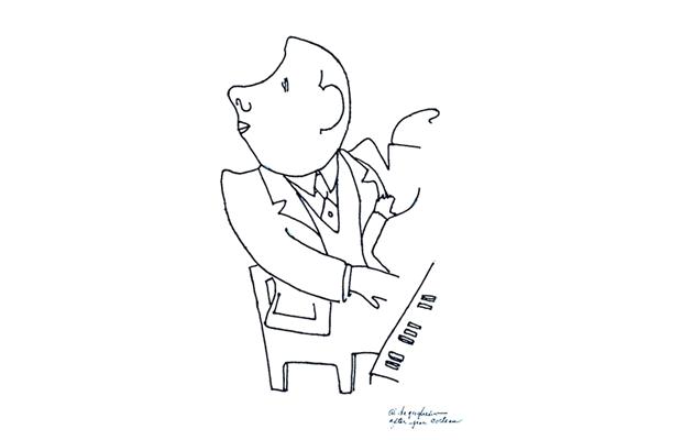 Caricatura de Francis Poulenc. foto vancouversun