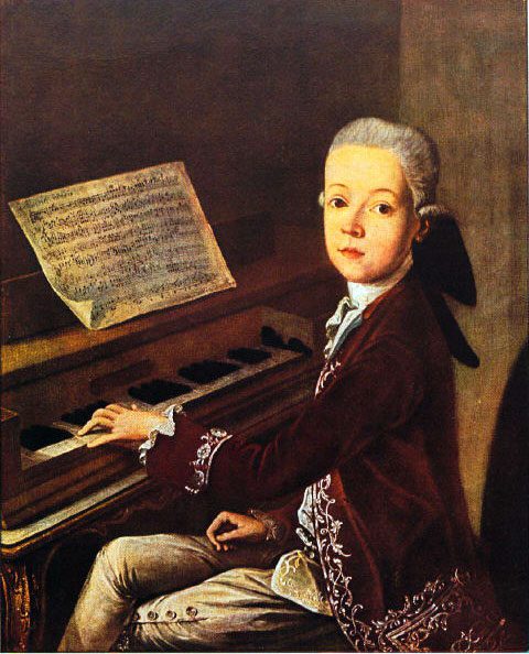 Wolfgang Amadeus Mozart niño en el teclado. foto rimasdecolores